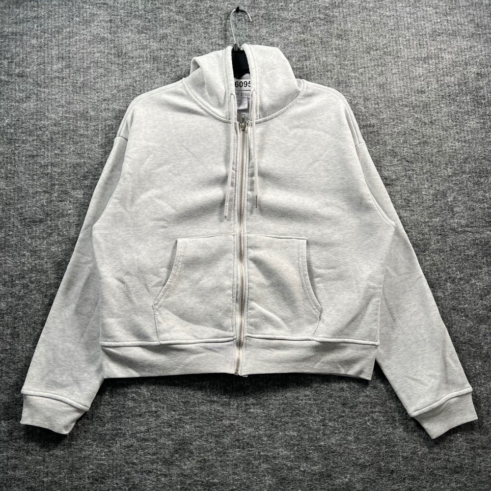 Love Streak Womens Full Zip Hoodie Light Gray Heather Size Large